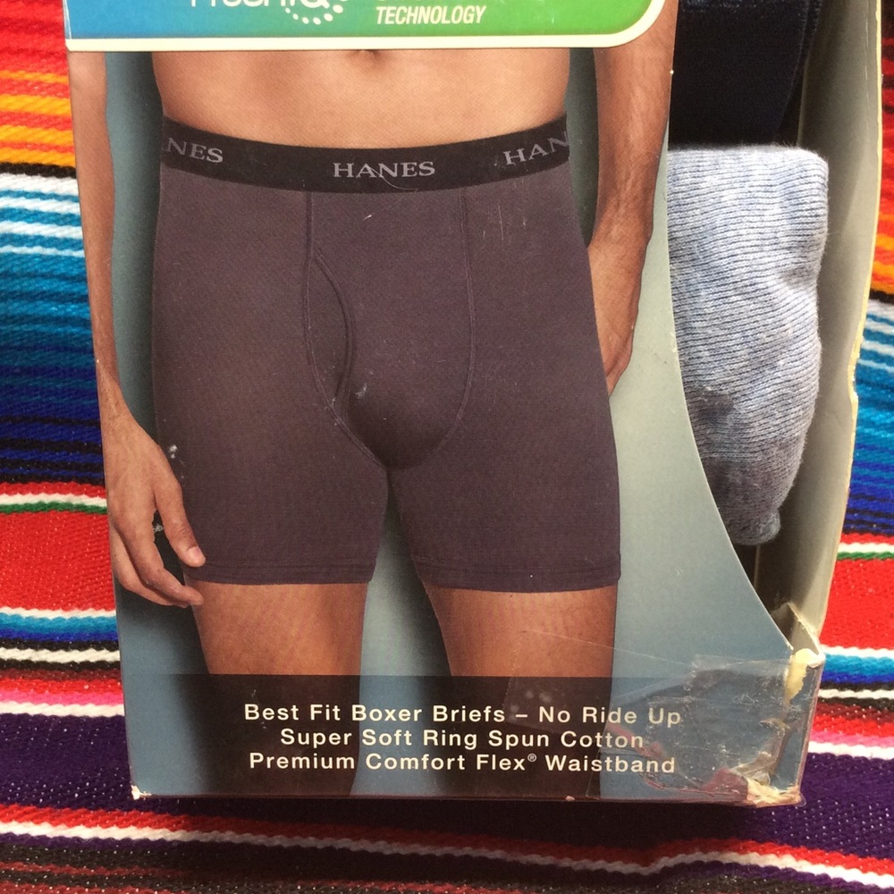 HANES PREMIUM 100% COTTON MEN’S BOXER BRIEFS ORIGINAL FIT 4 PACK SIZE: SMALL - Picture 3 of 11